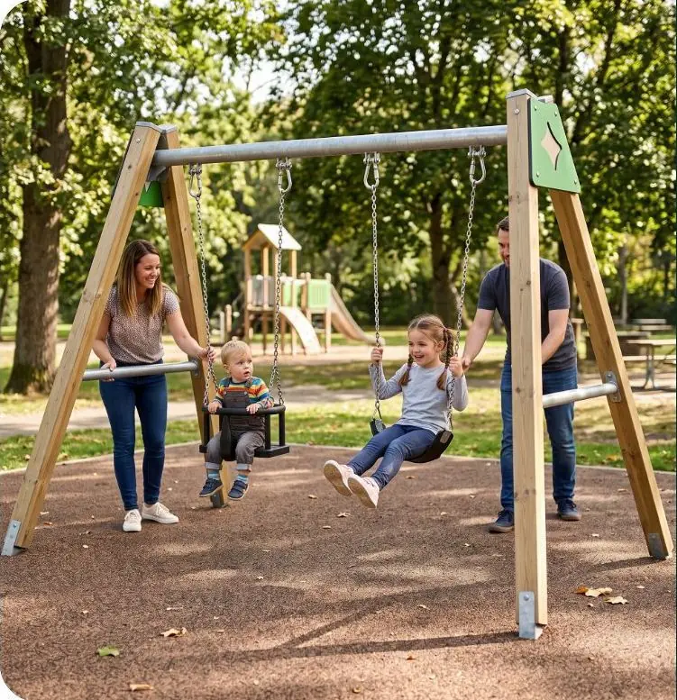 2 Seater Swing Set in use at a UAE playground